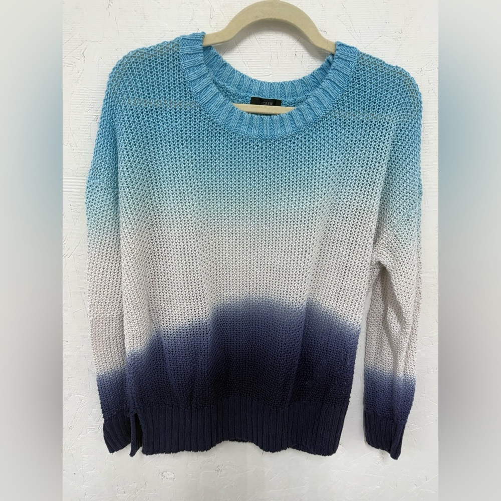 J. Crew Ombre Blue and White Sweater